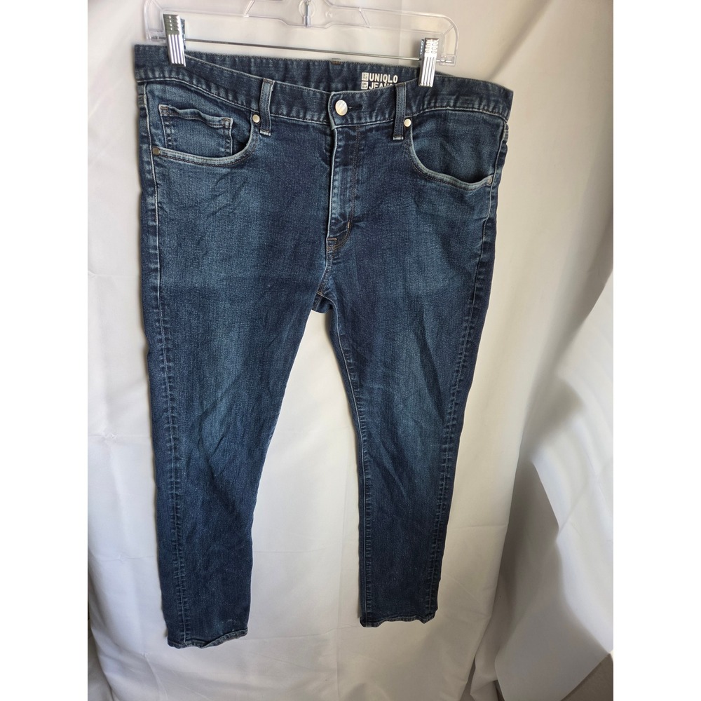 Uniqlo Miracle Air Slim Fit Jeans Mens  Dark Wash Blue Stretch Denim